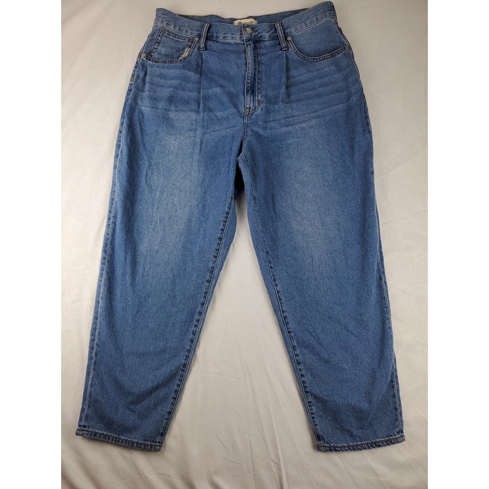 Madewell Jeans Womens 31 High Rise  Pants Tapered Crop Jeans Baggy Relaxed Denim